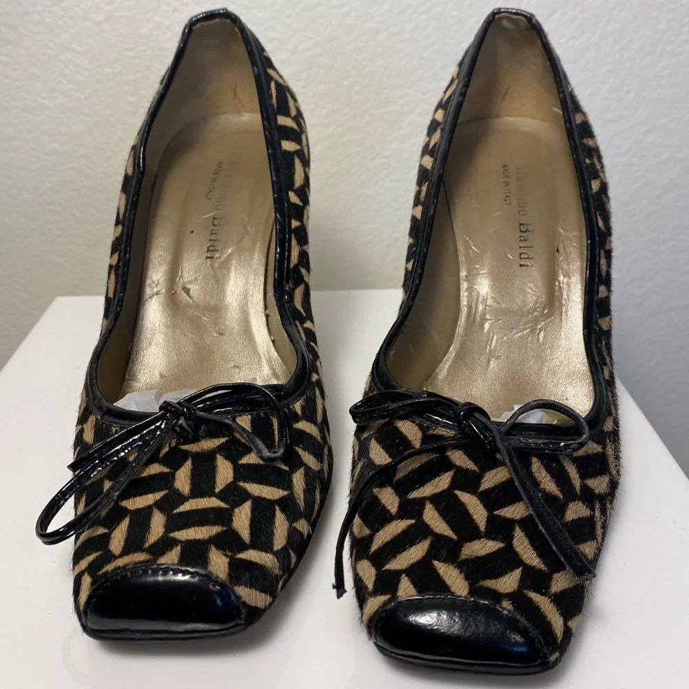 Massimo Baldi Y2K Horsehair Pumps Handmade Italy Size 7.5